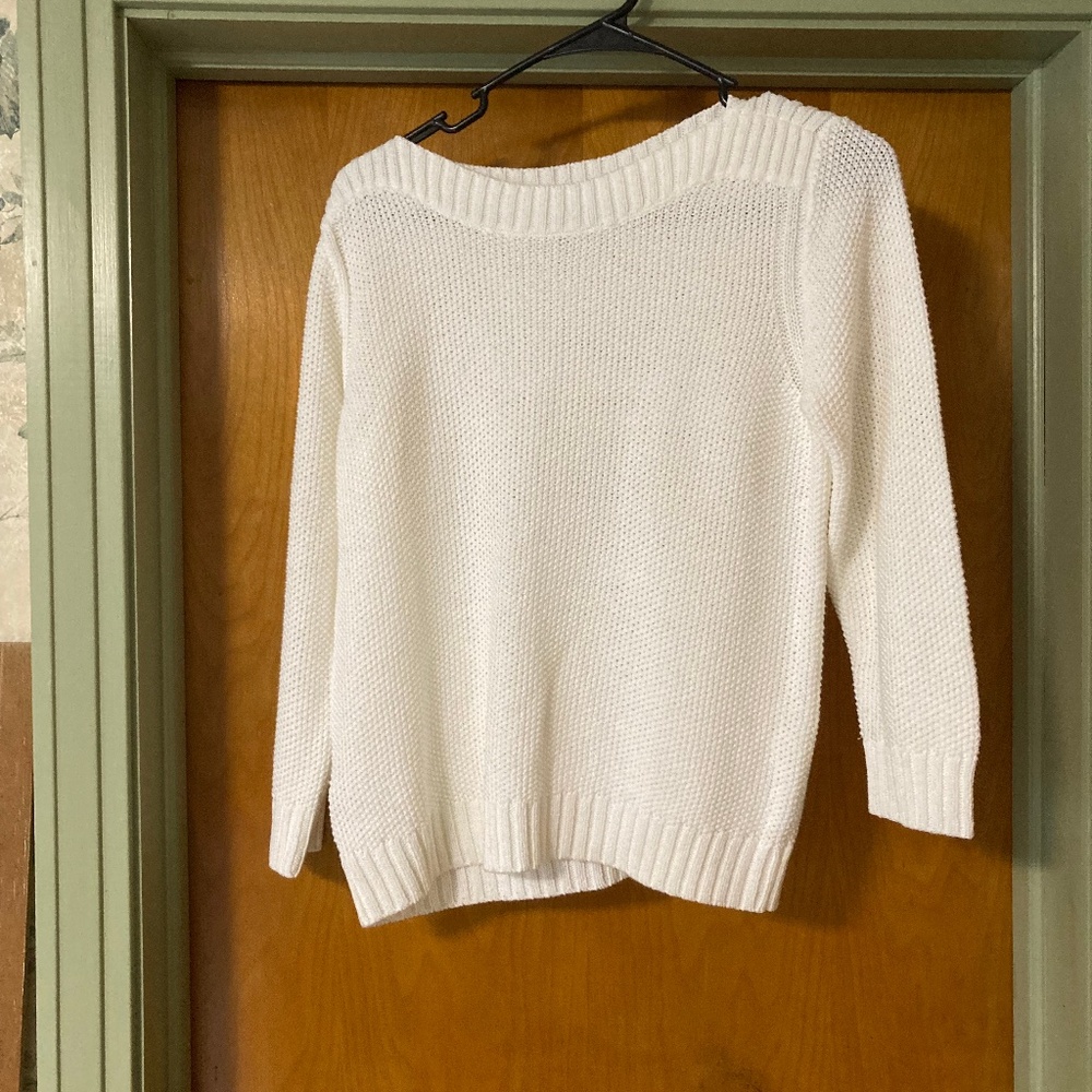 Ann Taylor White Knit Sweater Size Medium